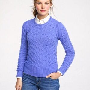 J. Crew Vibrant Blue Cable Knit Sweater